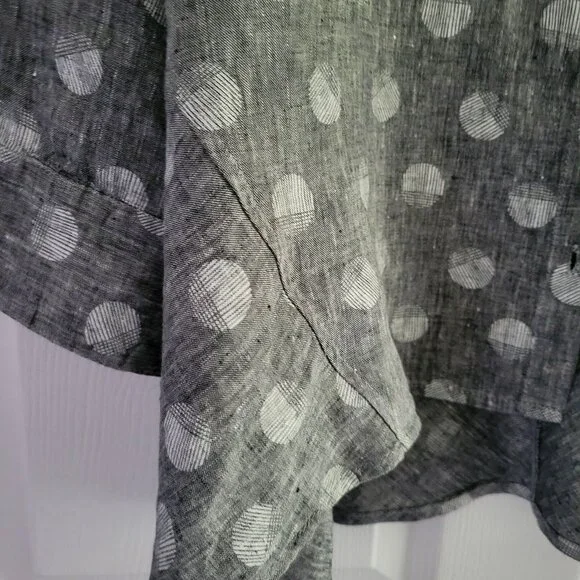 Habitat Grey and White Dotted 100% Linen Shirt Size Large - Picture 5 of 7